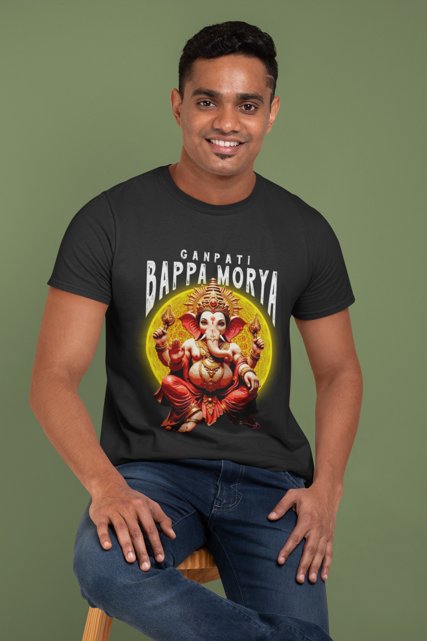 Men's Ganpati D3 Plus Size T-Shirt