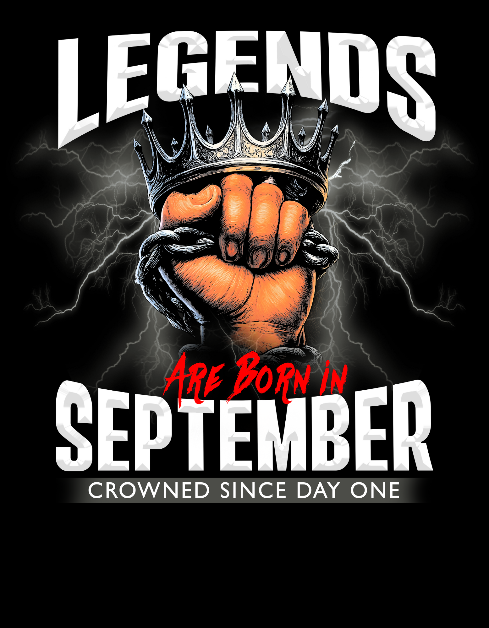 Men's September Born Oversized T-Shirt (front & back print)